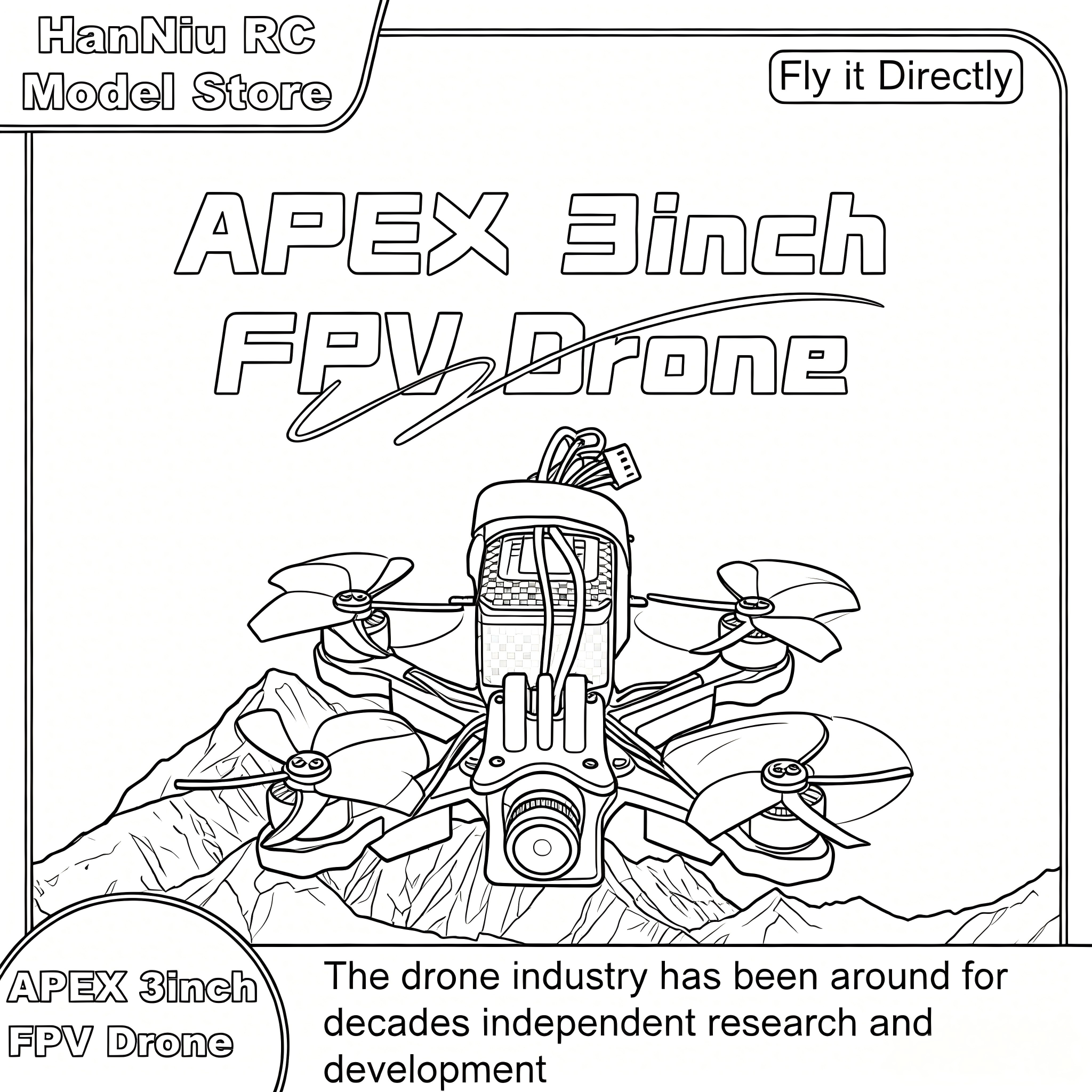 Drone Kit Octocopter - B-CUBE APEX 3inch FPV Drone Frame