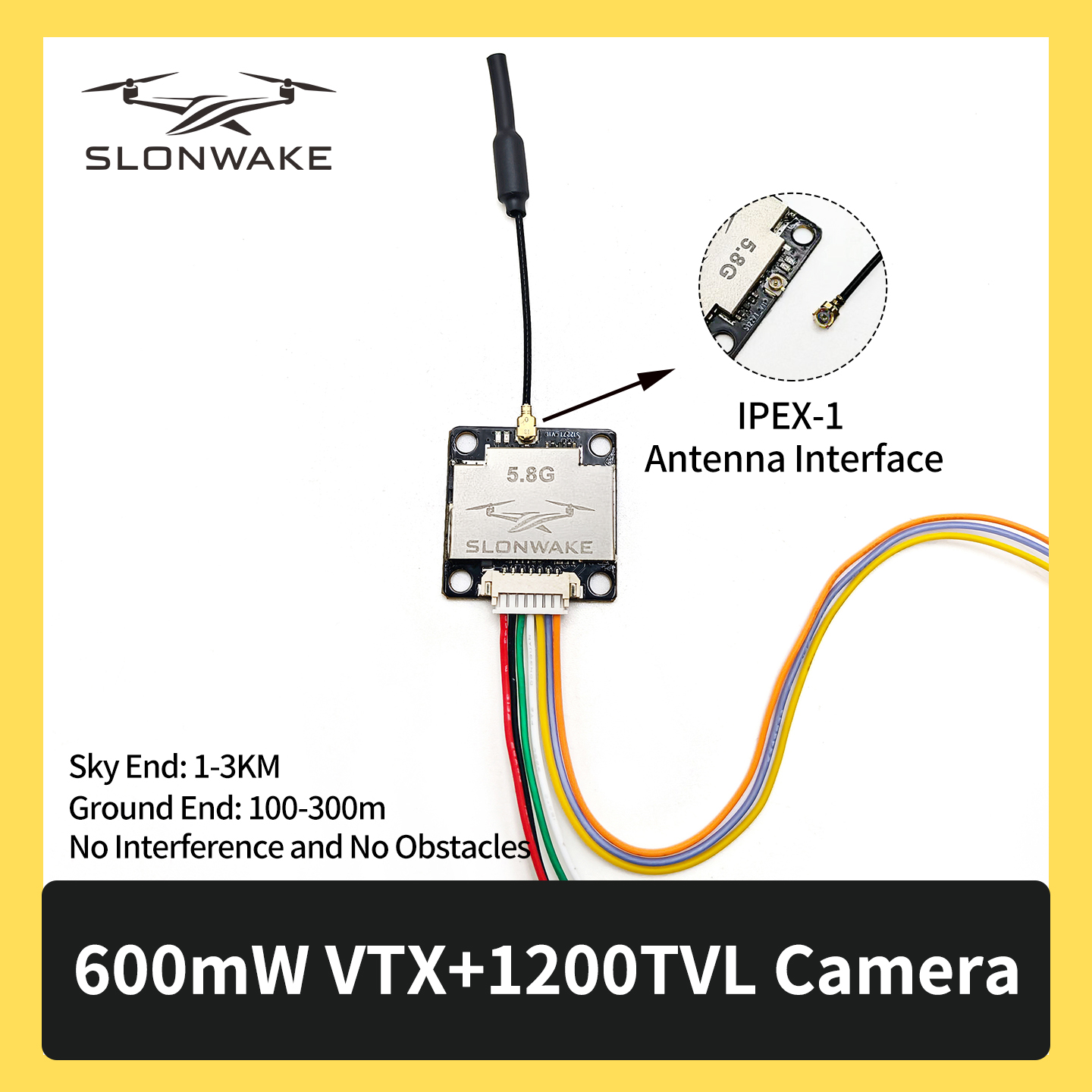 SLONWAKE 5.8G 600mW 7-24V FPV  - Drone Kit Fpv reseña y precio