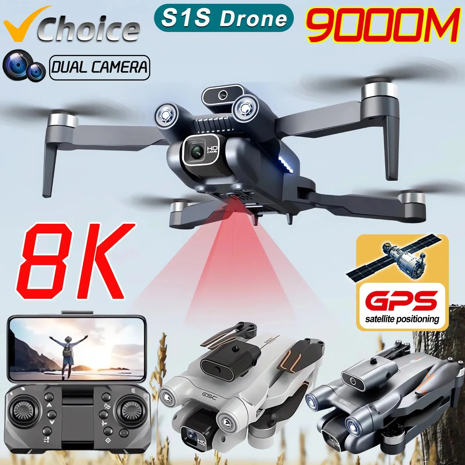 New S1S 5G GPS Drone Camera 8K - Drone Kit Professional reseña y precio