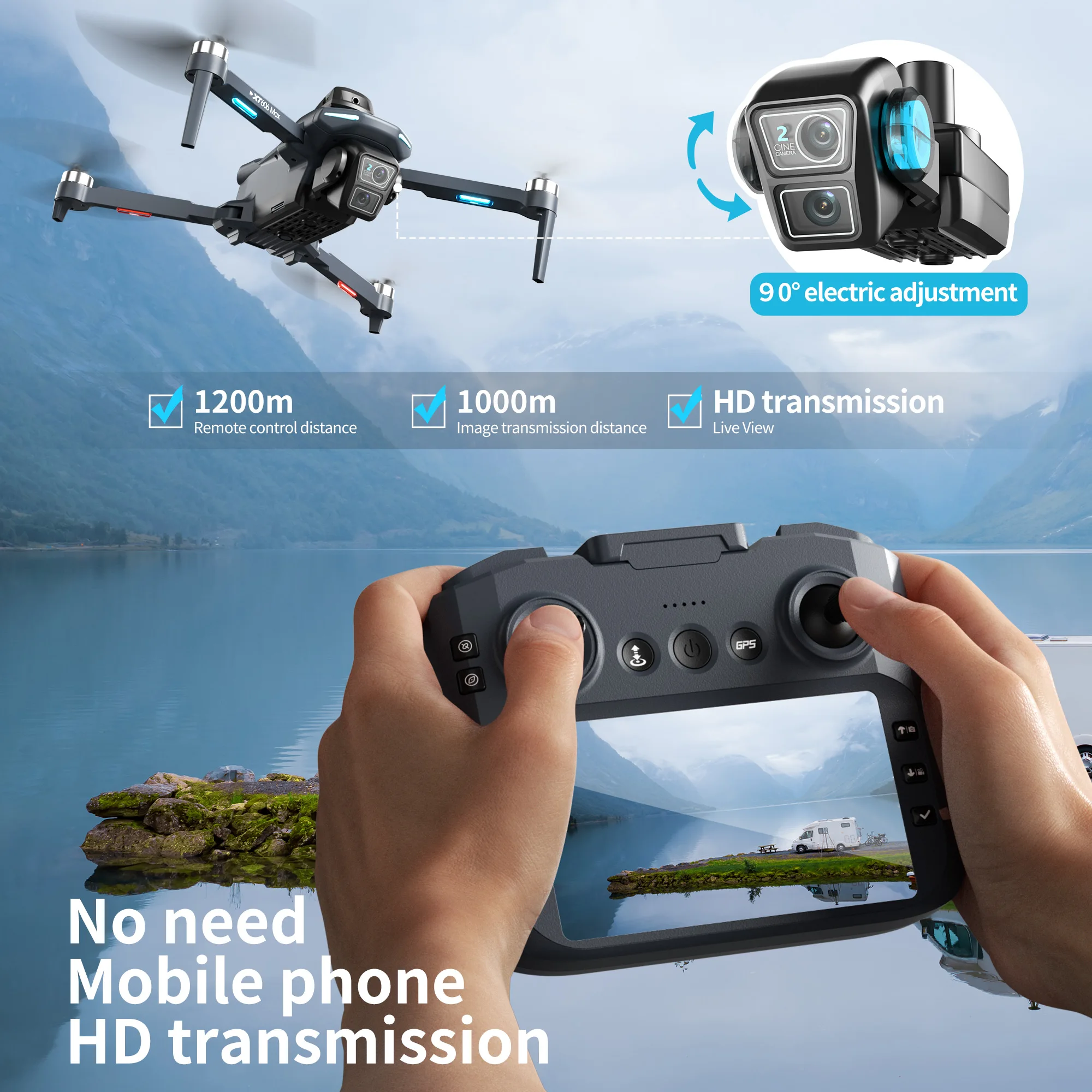 Lenovo XT606 MAX GPS Drone 4k  - Drone Kit Long Range reseña y precio