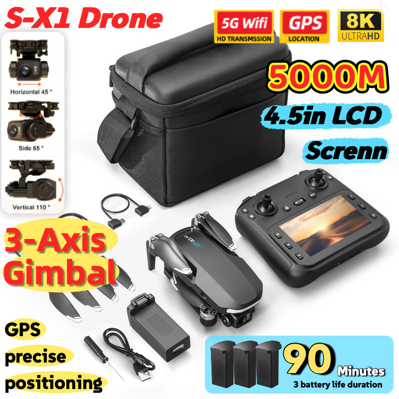 S-X1 MAX GPS Drone with 3-Axis - Drone Kit Long Range reseña y precio
