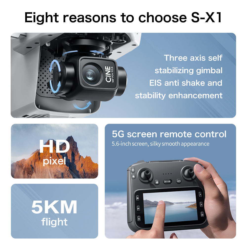 S-X1 MAX GPS Drone with 3-Axis - Drone Kit Long Range reseña y precio