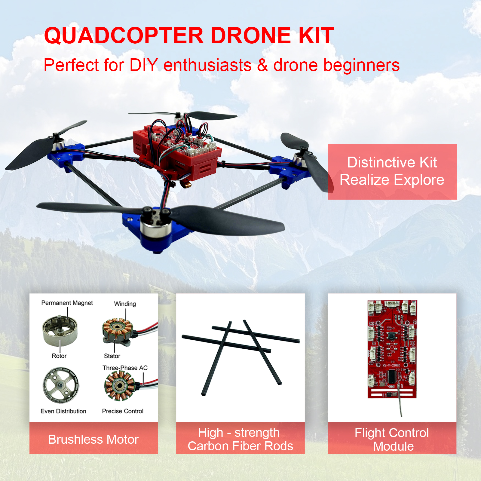 Drone Quadcopter DIY Kit Uniqu - Drone Kit Build Yourself reseña y precio