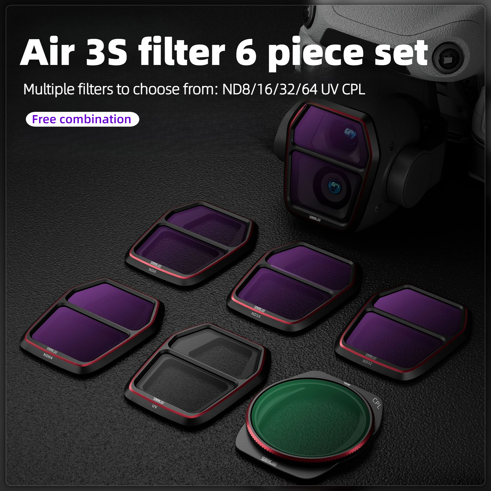 For DJI Air 3S Camera Lens Fil - Drone Kit Waterproof reseña y precio