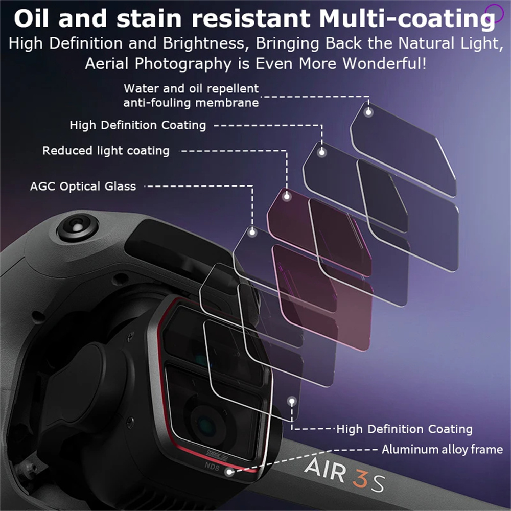 For DJI Air 3S Camera Lens Fil - Drone Kit Waterproof reseña y precio