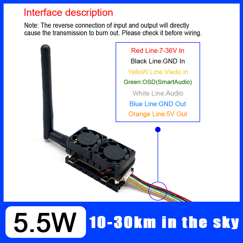 Long Range 5.8GHz 5.5W Video T - Drone Kit Long Range reseña y precio
