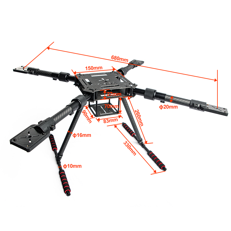 Carbon Fiber Folding Drone Fra - Drone Kit Racing reseña y precio
